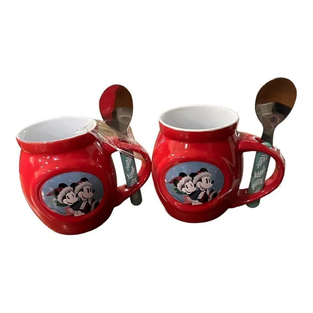 Disney Mickey and Minnie Mouse Red Ceramic Christmas Mug 2021.